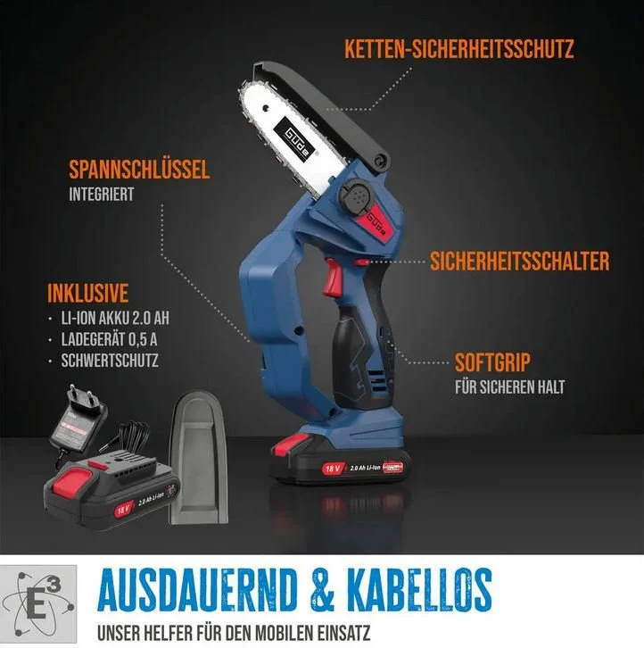 Güde Akku Minikettensäge MK 18-201-05 inkl. Akku und Ladegerät - Image 2