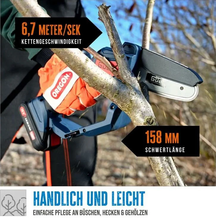 Güde Akku Minikettensäge MK 18-201-05 inkl. Akku und Ladegerät - Image 4