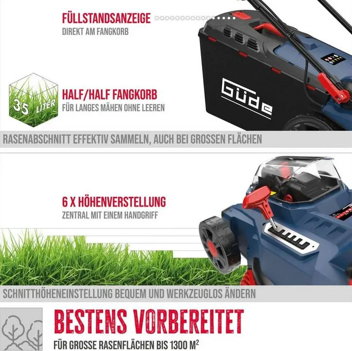 Güde Akku-Rasenmäher RM 36-402-30.37 inkl. 2x Akku und 1x Doppelladegerät - Image 4