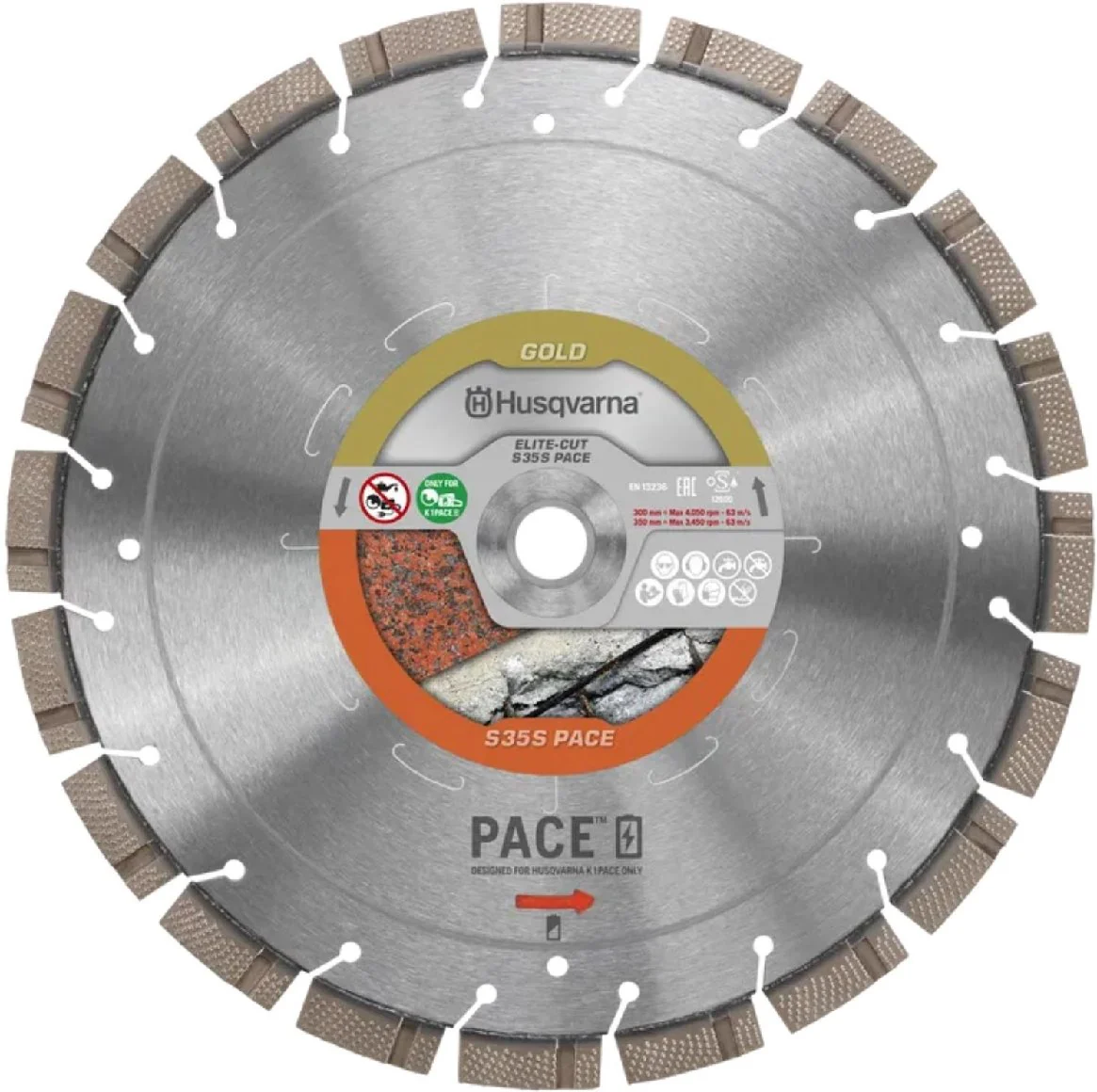 Husqvarna Akku-Trennscheibe ELITE-CUT S35S PACE 300 15 25.4 Leistungsgrad Gold