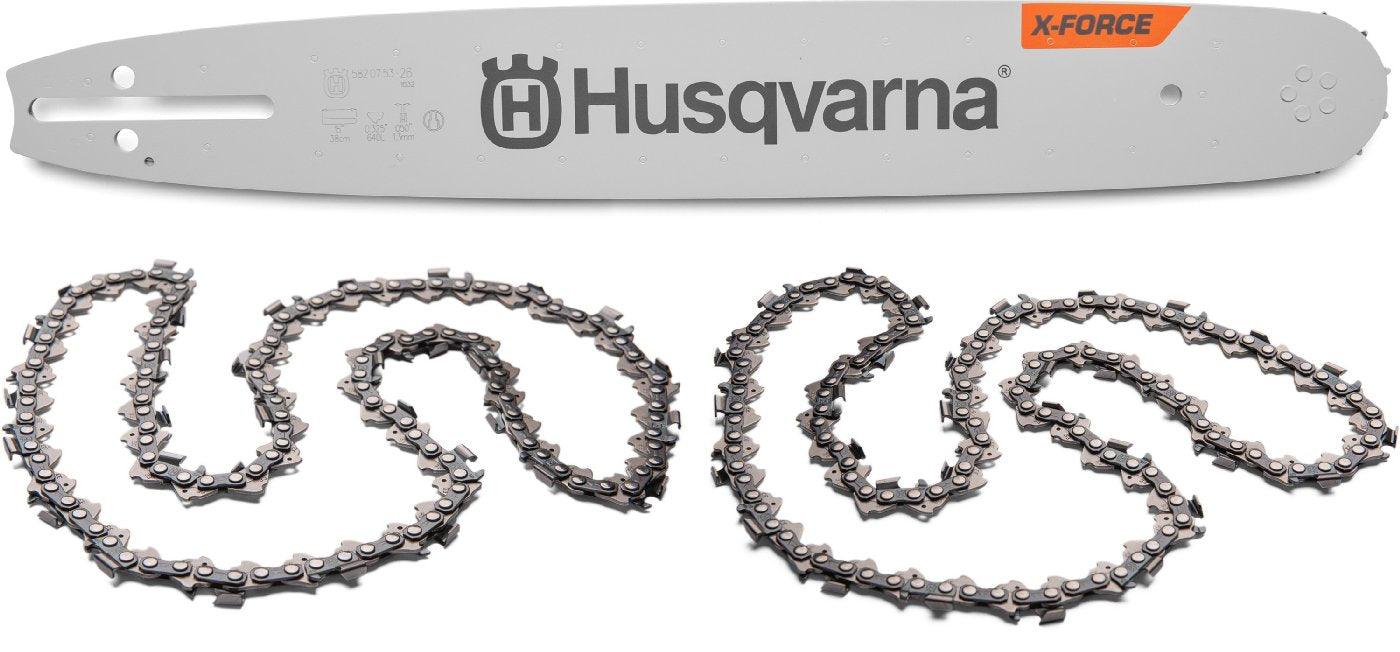 Husqvarna Ketten und Schienen KIT SP33G 35cm - 2 x HM Kette und 1 x X-Force Schiene