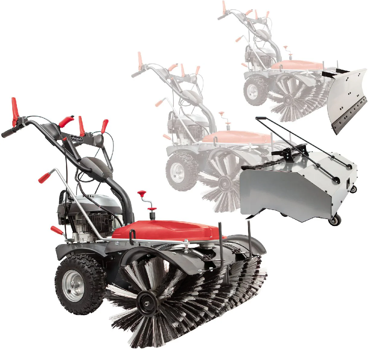 Scheppach Schmutz- und Schneekehrmaschine SC2200PE mit Sammelbehälter und Schneeschild - Image 4