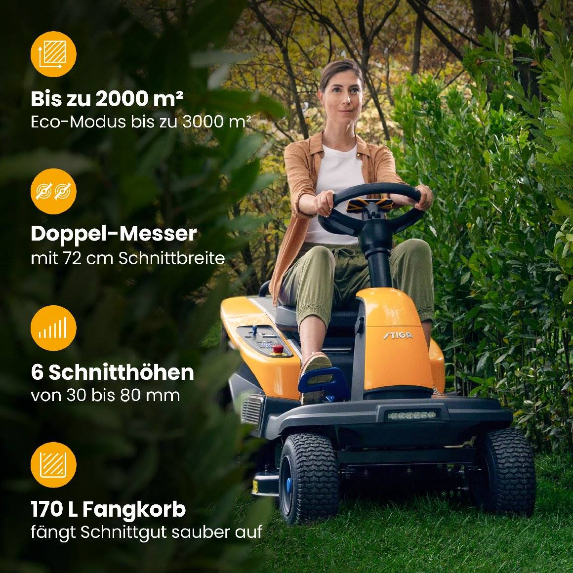 Stiga Akku-Aufsitzmäher Swift 372e mit 4 x 5 Ah Akkus und 1 x Ladegerät - Image 5