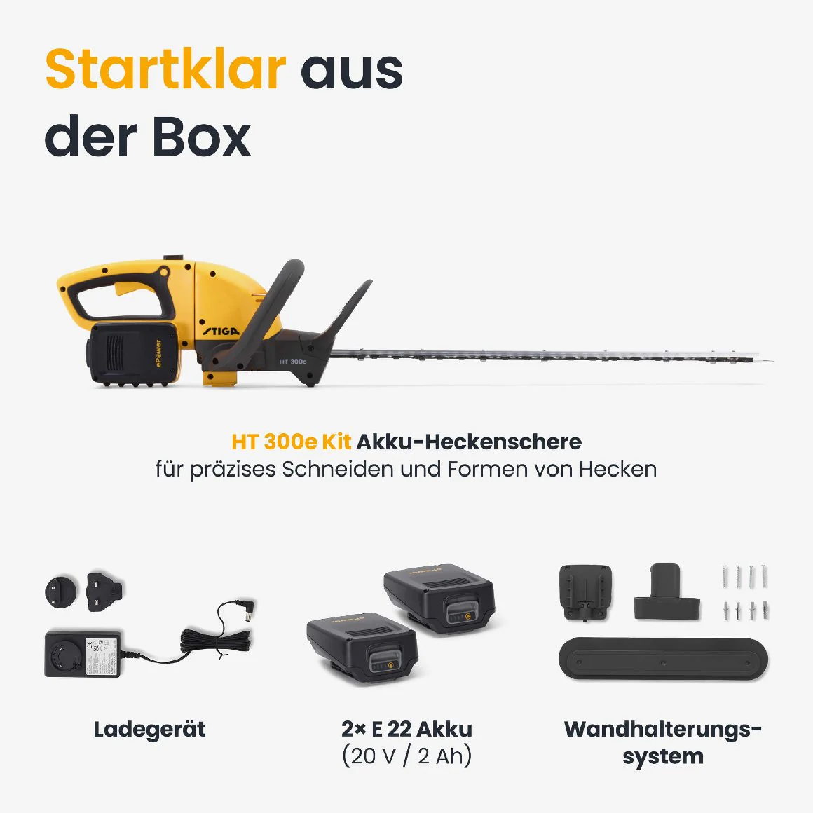 Stiga Akku-Heckenschere HT 300e Kit mit 2 x 2 Ah Akku und Ladegerät - Image 11